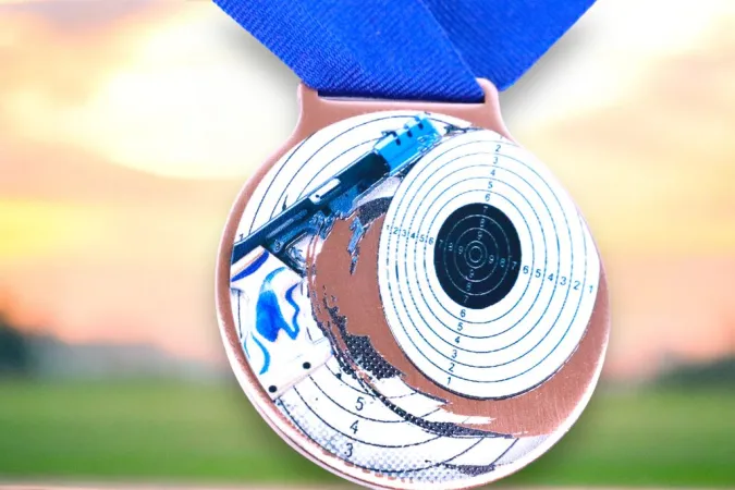 Medaile MDLMIDM10 | Střelba Barva: stříbro, Stuha: ST19