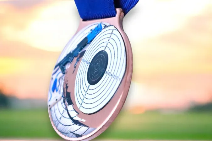 Medaile MDLMIDM10 | Střelba Barva: stříbro, Stuha: ST19