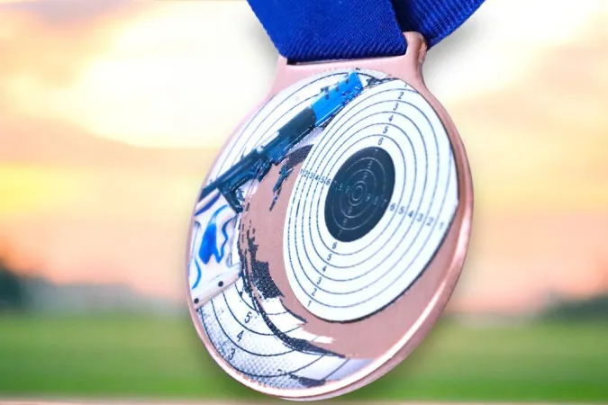 Medaile MDLMIDM10 | Střelba Barva: stříbro, Stuha: ST19