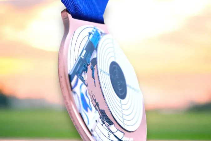 Medaile MDLMIDM10 | Střelba Barva: stříbro, Stuha: ST19