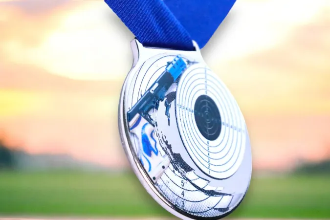 Medaile MDLMIDM10 | Střelba Barva: stříbro, Stuha: ST19