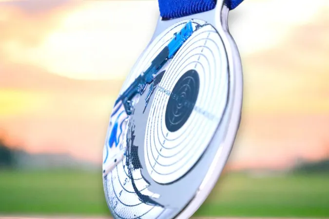 Medaile MDLMIDM10 | Střelba Barva: stříbro, Stuha: ST19