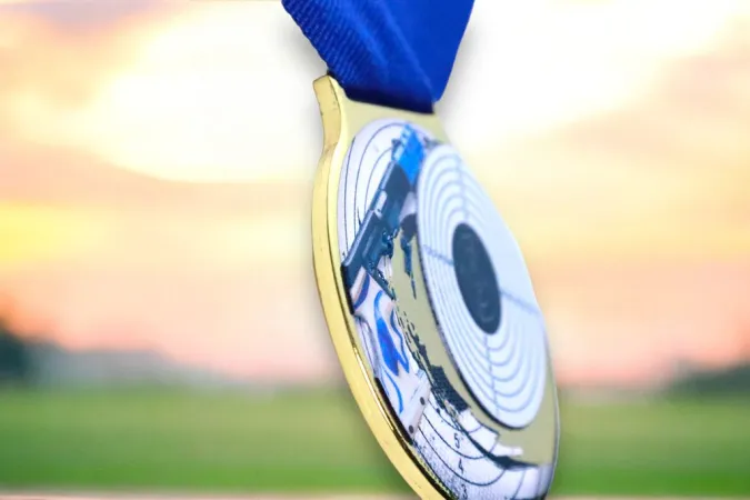 Medaile MDLMIDM10 | Střelba Barva: stříbro, Stuha: ST19