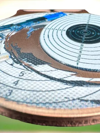 Medaile MDLMIDM10 | Střelba Barva: stříbro, Stuha: ST19