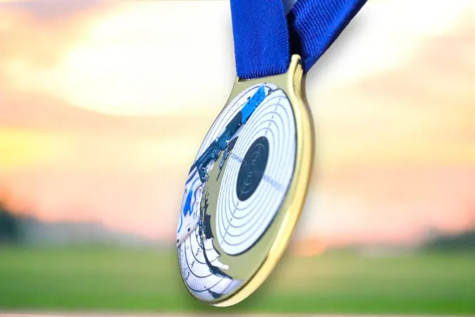 Medaile MDLMIDM10 | Střelba Barva: stříbro, Stuha: ST19