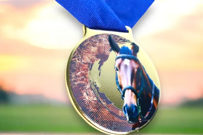 Medaile MDLMIDM11 | Jezdectvi Barva: stříbro, Stuha: ST3