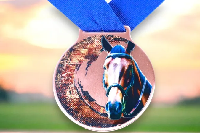 Medaile MDLMIDM11 | Jezdectvi Barva: stříbro, Stuha: ST3