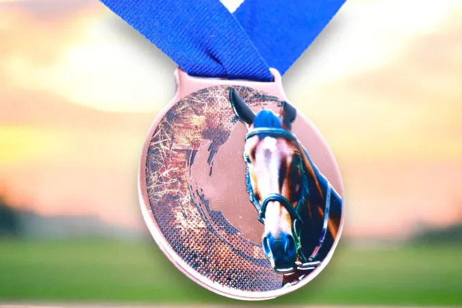 Medaile MDLMIDM11 | Jezdectvi Barva: stříbro, Stuha: ST3