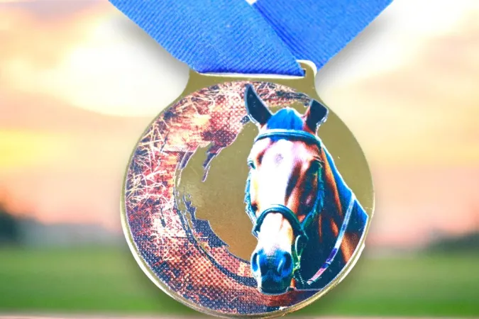 Medaile MDLMIDM11 | Jezdectvi Barva: stříbro, Stuha: ST3