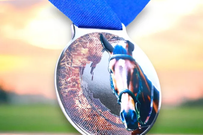 Medaile MDLMIDM11 | Jezdectvi Barva: stříbro, Stuha: ST3