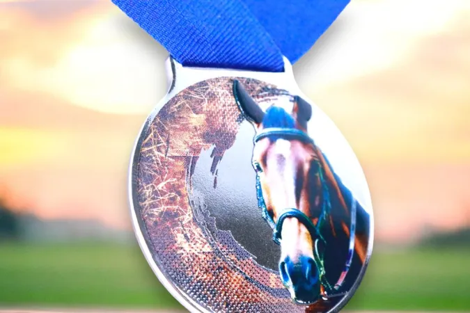 Medaile MDLMIDM11 | Jezdectvi Barva: stříbro, Stuha: ST3