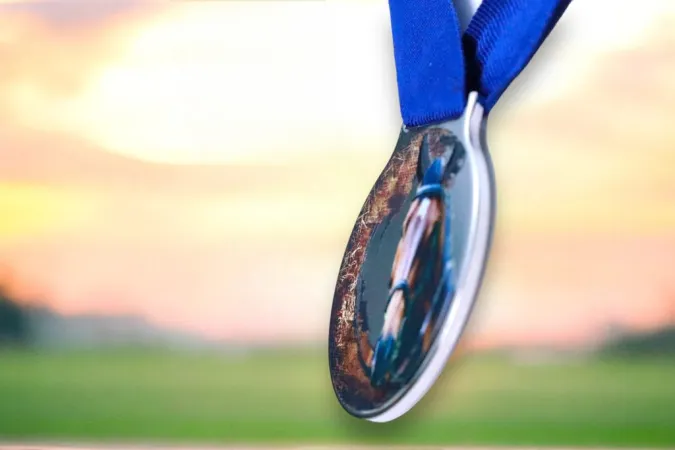 Medaile MDLMIDM11 | Jezdectvi Barva: stříbro, Stuha: ST3