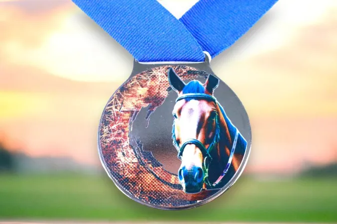 Medaile MDLMIDM11 | Jezdectvi Barva: stříbro, Stuha: ST3