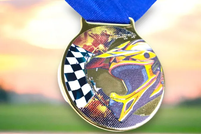 Medaile MDLMIDM14 | Motosport Barva: stříbro, Stuha: ST15