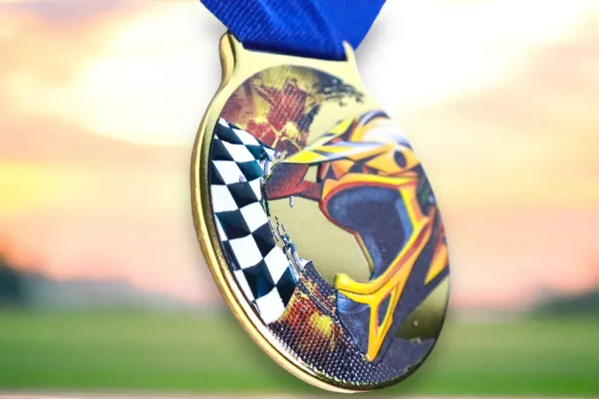 Medaile MDLMIDM14 | Motosport Barva: stříbro, Stuha: ST15