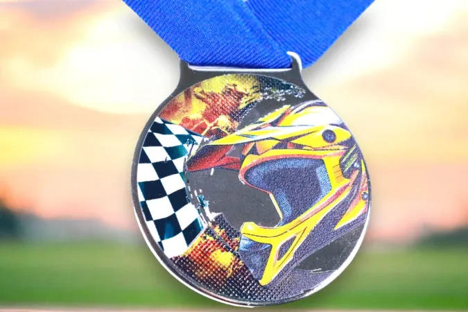 Medaile MDLMIDM14 | Motosport Barva: stříbro, Stuha: ST15