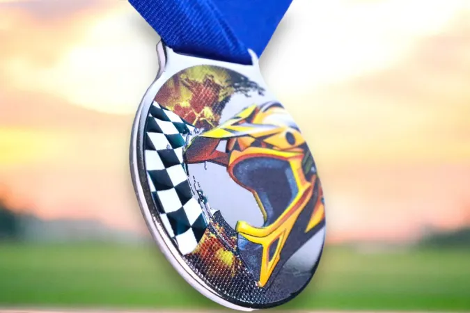 Medaile MDLMIDM14 | Motosport Barva: stříbro, Stuha: ST15