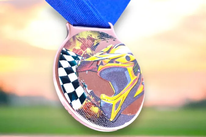 Medaile MDLMIDM14 | Motosport Barva: stříbro, Stuha: ST15