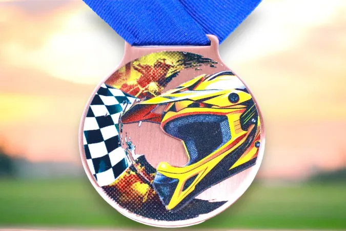 Medaile MDLMIDM14 | Motosport Barva: stříbro, Stuha: ST15