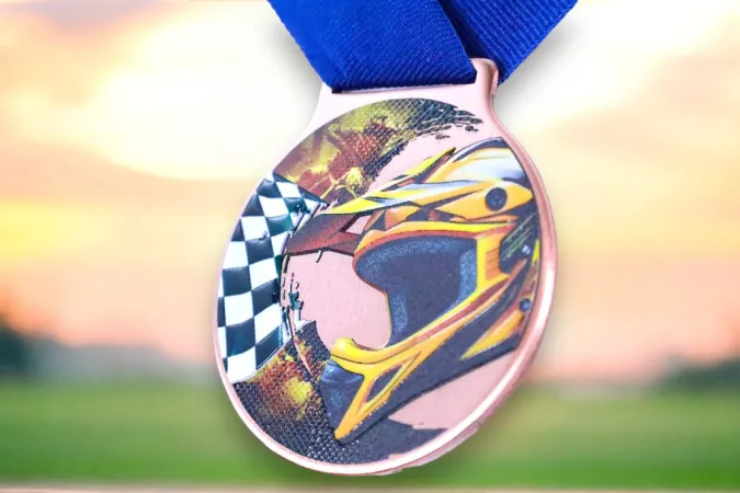 Medaile MDLMIDM14 | Motosport Barva: stříbro, Stuha: ST15