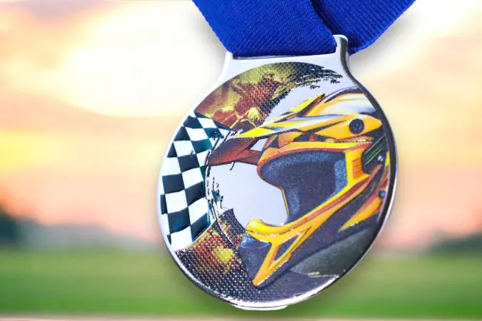 Medaile MDLMIDM14 | Motosport Barva: stříbro, Stuha: ST15