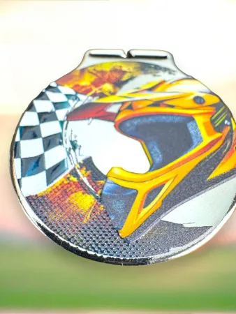 Medaile MDLMIDM14 | Motosport Barva: stříbro, Stuha: ST15