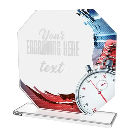 Skleněná trofej CR2024302M01 | Atletika Výška cm: 15, PLNOBAREVNÁ