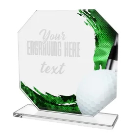 Skleněná trofej CR2024302M02 | Golf Výška cm: 17, STŘÍBRO