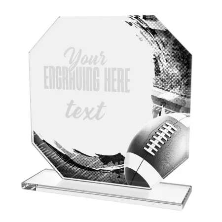 Skleněná trofej CR2024302M03 | Americký fotbal Výška cm: 13, PLNOBAREVNÁ