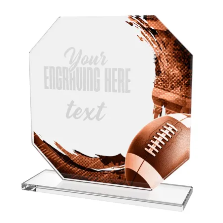 Skleněná trofej CR2024302M03 | Americký fotbal Výška cm: 13, PLNOBAREVNÁ