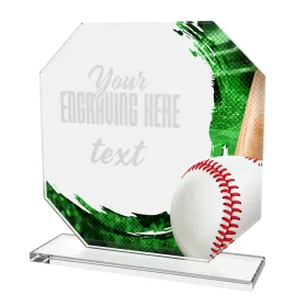 Skleněná trofej CR2024302M04 | Baseball Výška cm: 17, PLNOBAREVNÁ