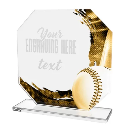 Skleněná trofej CR2024302M04 | Baseball Výška cm: 13, BRONZ