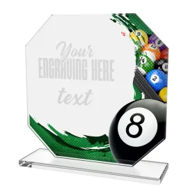 Skleněná trofej CR2024302M06 | Billiard Výška cm: 17, BRONZ
