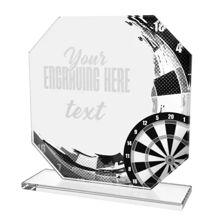 Skleněná trofej CR2024302M09 | Šipky Výška cm: 15, PLNOBAREVNÁ