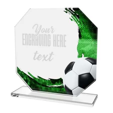 Skleněná trofej CR2024302M10 | Fotbal Výška cm: 13, ZLATO