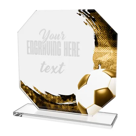 Skleněná trofej CR2024302M10 | Fotbal Výška cm: 13, ZLATO