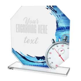 Skleněná trofej CR2024302M11 | Plavání Výška cm: 13, STŘÍBRO