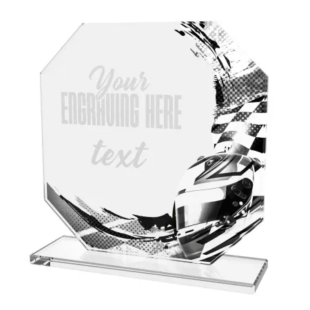 Skleněná trofej CR2024302M14 | Motorsport Výška cm: 13, PLNOBAREVNÁ