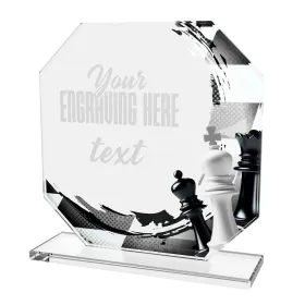 Skleněná trofej CR2024302M16 | Šachy Výška cm: 13, BRONZ