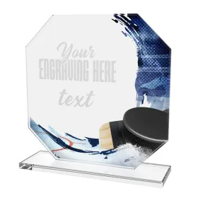 Skleněná trofej CR2024302M18 | Lední hokej Výška cm: 13, ZLATO