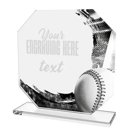 Skleněná trofej CR2024302M20 | Softball Výška cm: 15, ZLATO