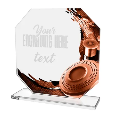 Skleněná trofej CR2024302M21 | Střelba Výška cm: 13, BRONZ