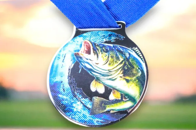 Medaile MDLMIDM27 | Rybaření Barva: stříbro, Stuha: ST17