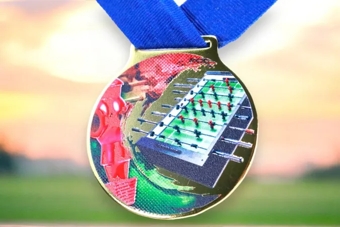 Medaile MDLMIDM28 | Stolni fotbal Barva: stříbro, Stuha: ST2