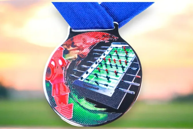 Medaile MDLMIDM28 | Stolni fotbal Barva: stříbro, Stuha: ST2