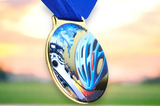 Medaile MDLMIDM30 | Cyklistika Barva: zlato, Stuha: ST5