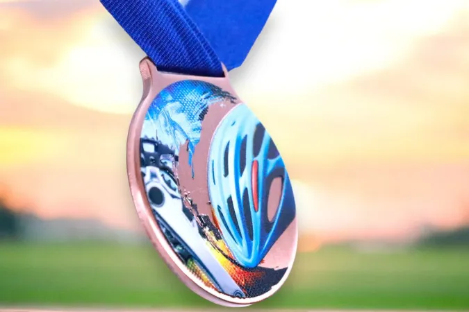 Medaile MDLMIDM30 | Cyklistika Barva: zlato, Stuha: ST5