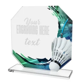 Skleněná trofej CR2024302M22 | Badminton Výška cm: 13, BRONZ