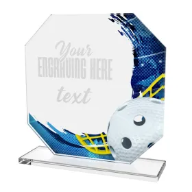 Skleněná trofej CR2024302M25 | Florbal Výška cm: 13, BRONZ