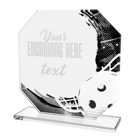 Skleněná trofej CR2024302M25 | Florbal Výška cm: 13, BRONZ